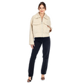Rain & Rose Women's Alpine Zip Utility Jacket in Ivory front view