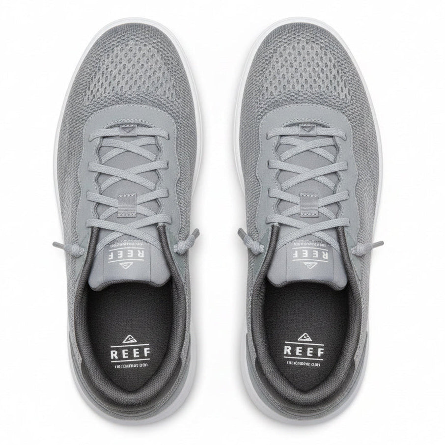 Reef Shoreline Del Mar Heather Grey top view showing knit upper