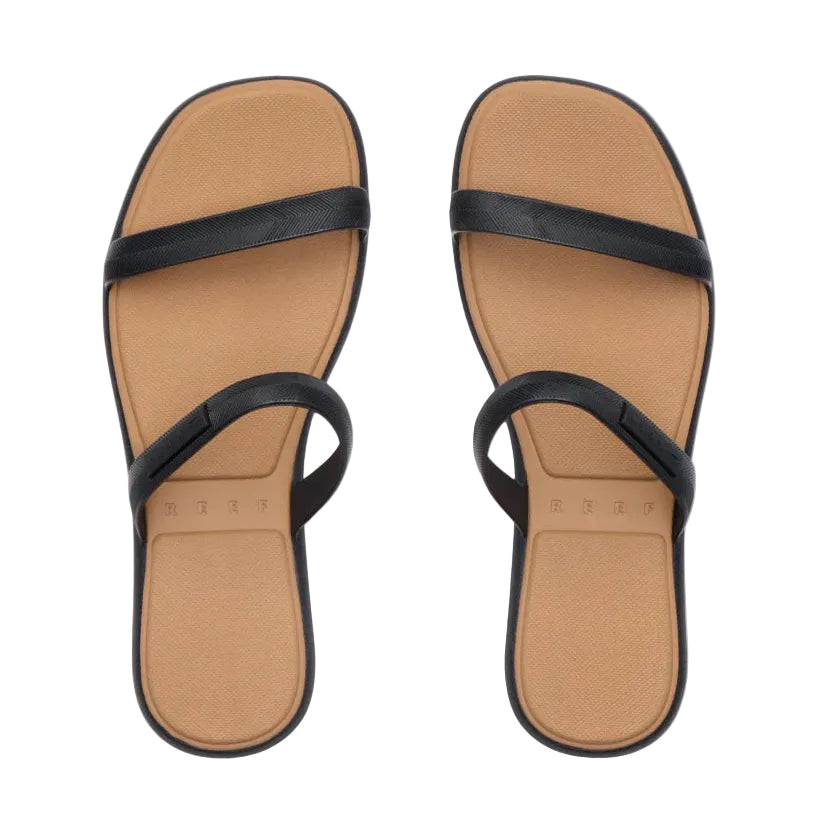 REEF Water Willow Marina Black/Tan top view