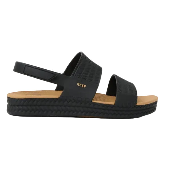 REEF Women’s Water Vista Sandal Black/Tan outside side view