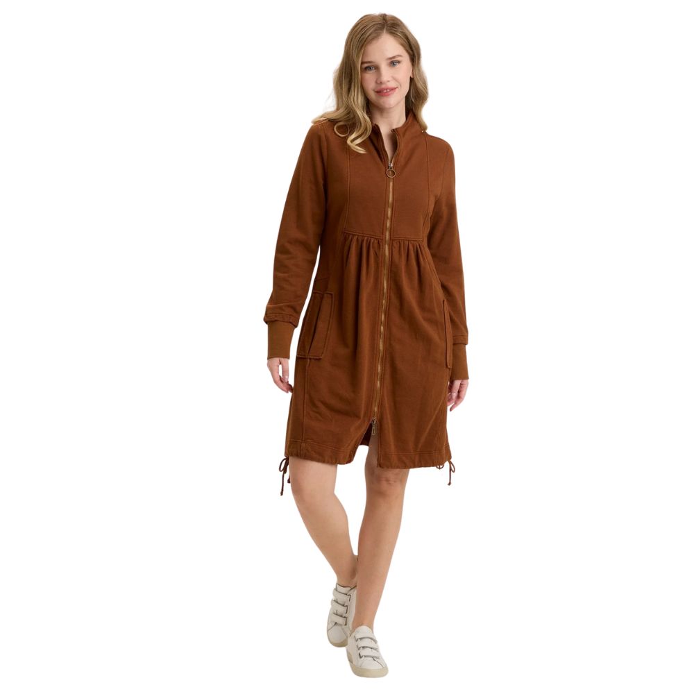 Fleece Funnel-Neck Longcoat
