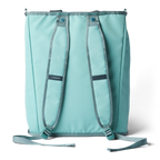 Convertible tote showing backpack strap configuration