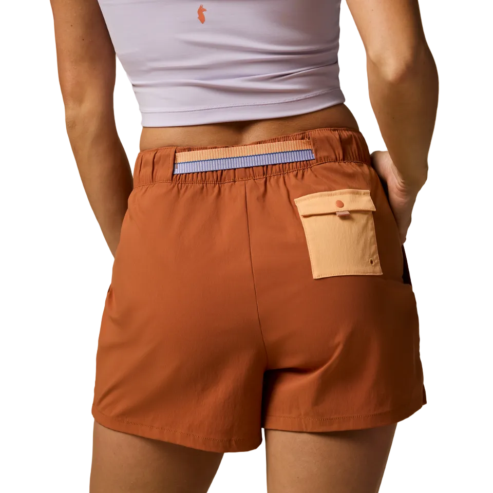 Cotopaxi Brinco Skort in Whiskey with cargo pockets detail close up