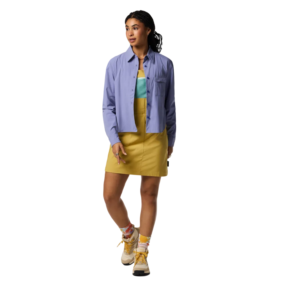 Cotopaxi sun shirt with chest pockets and sunglasses holder in aster