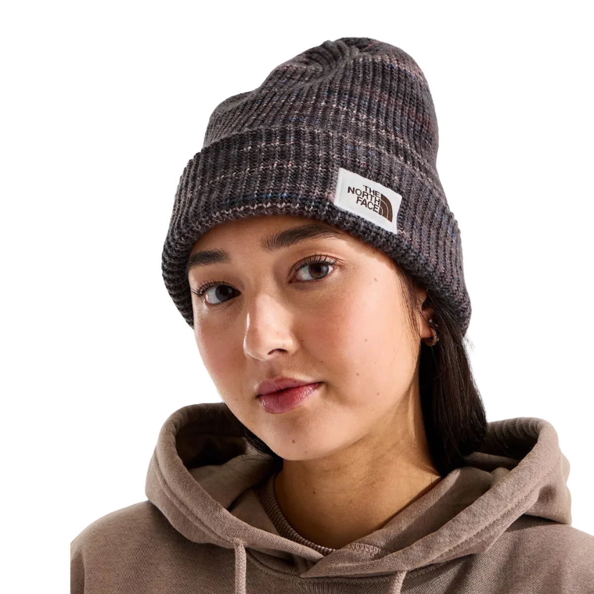 Salty Bae Lined Beanie in Garnet front view