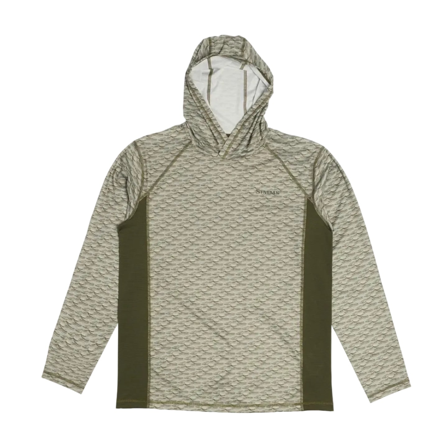 Simms Challenger Solar Hoody in Wave Pale Pine front view