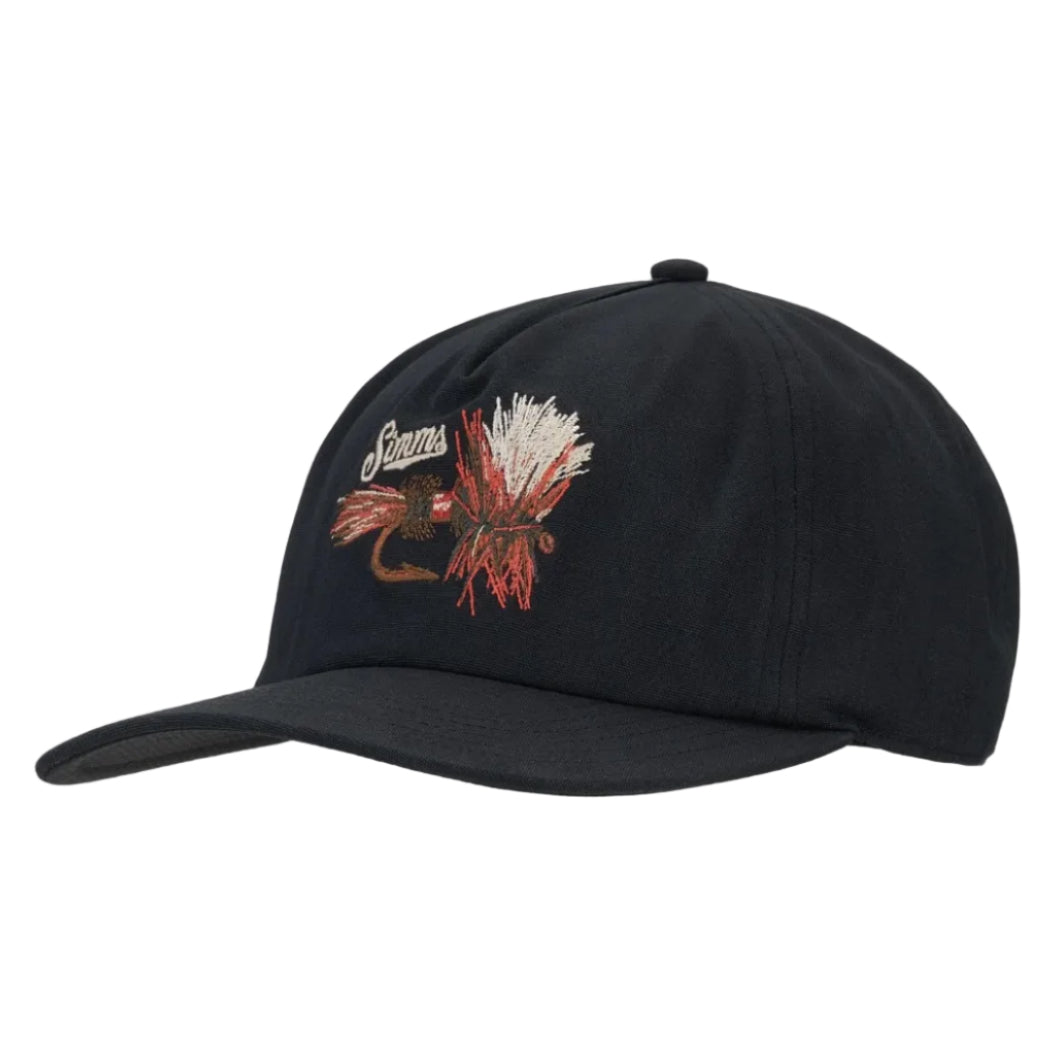 Simms Double Haul Cap in Black Royal Wulff front view