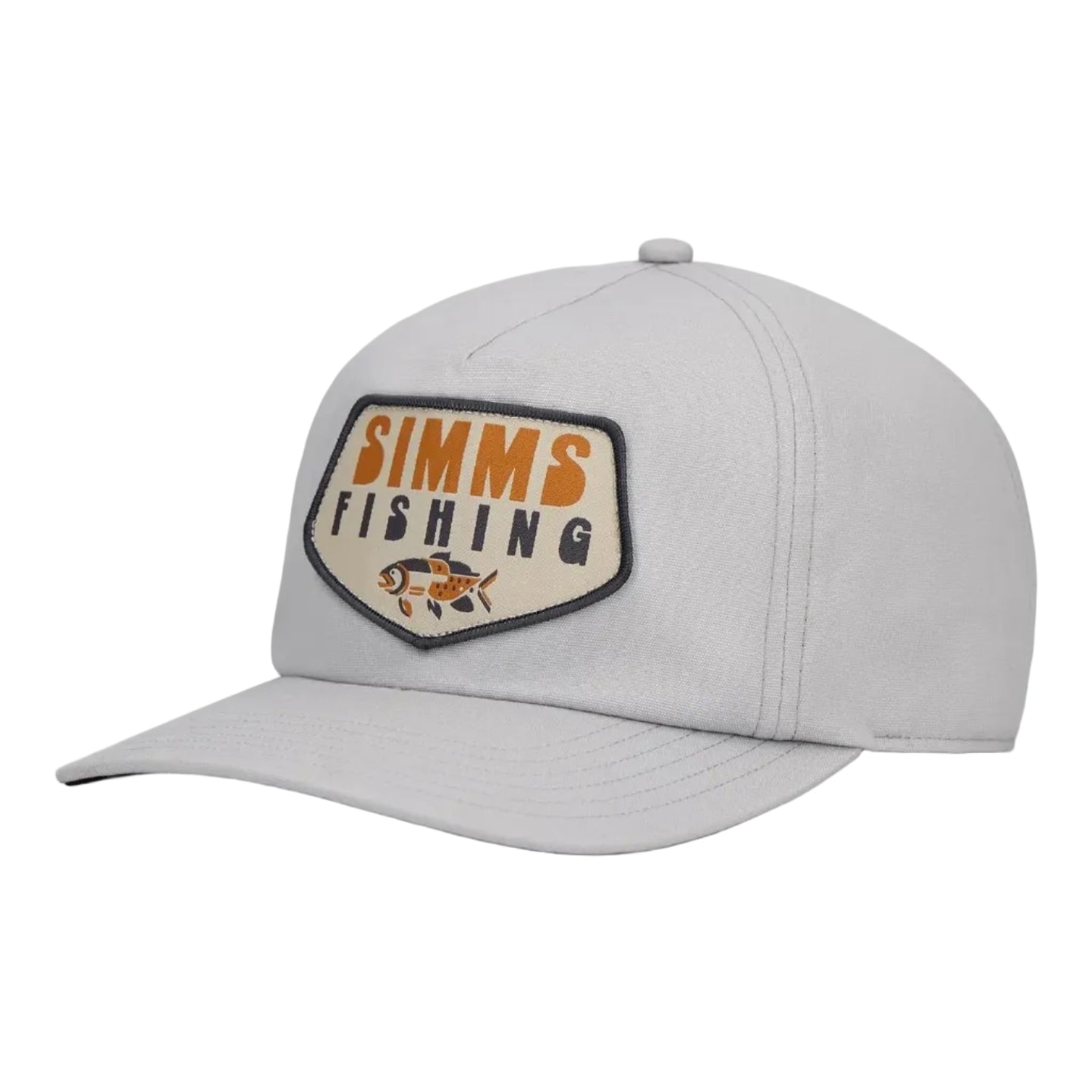 Simms Double Haul Cap in Overcast Abstract Bass front view