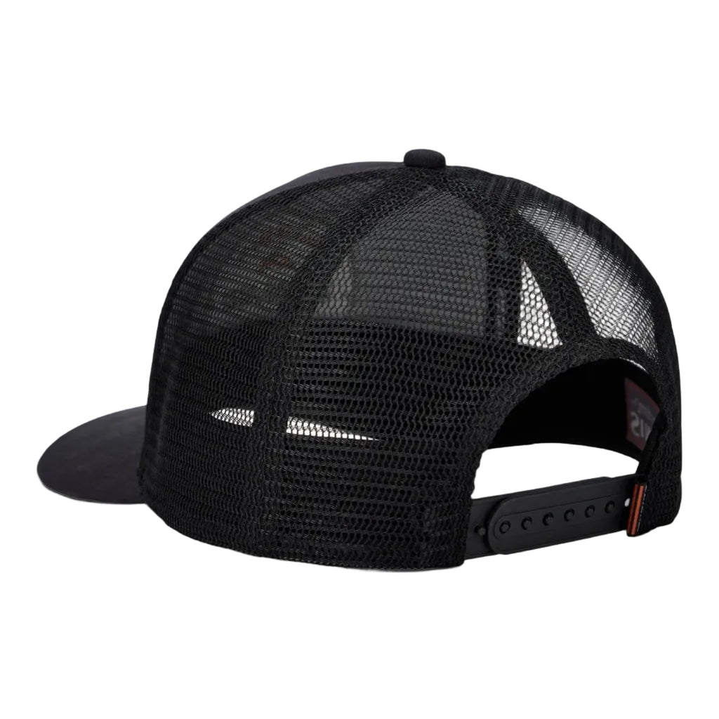 Simms Double Haul Trucker in Black Rounder mesh back view