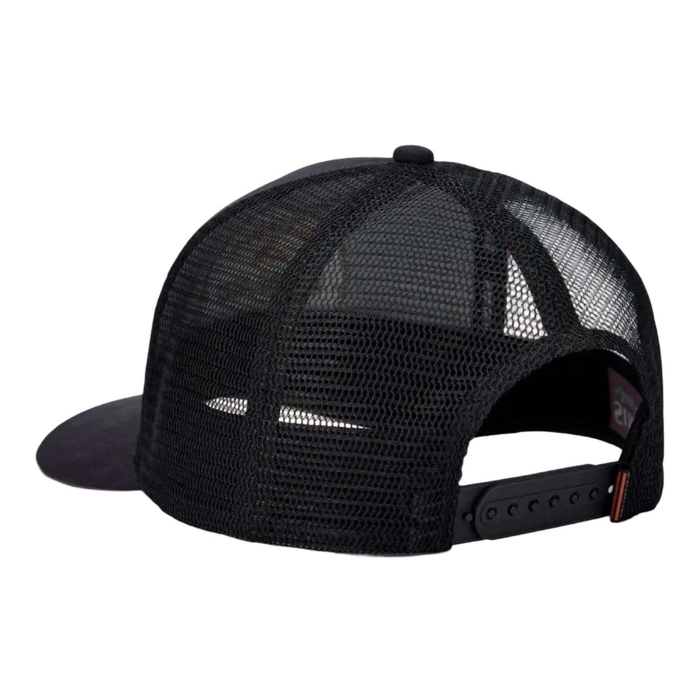 Simms Double Haul Trucker in Black Rounder mesh back view