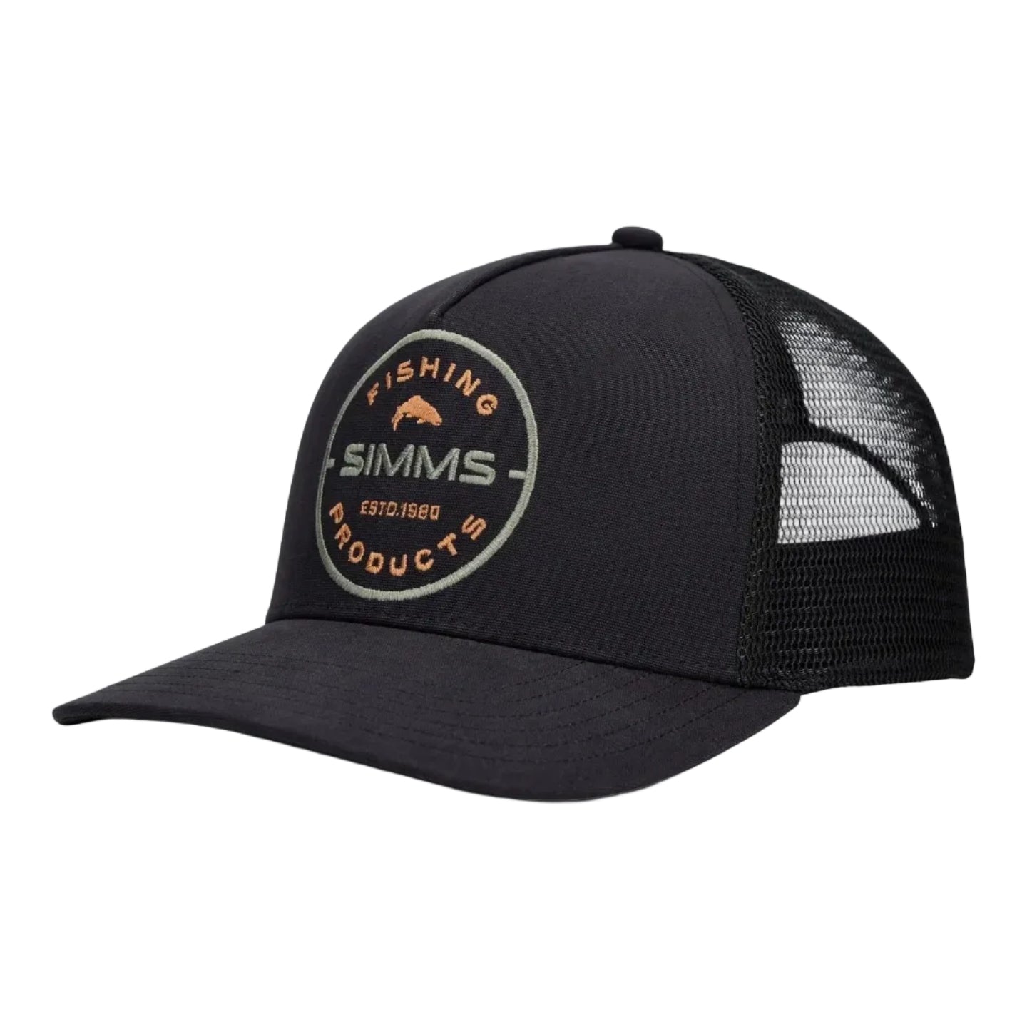 Simms Double Haul Trucker in Black Rounder front view