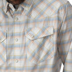 Simms Men’s Brackett Long-Sleeve Shirt  Bracket pearl snap and pocket detail