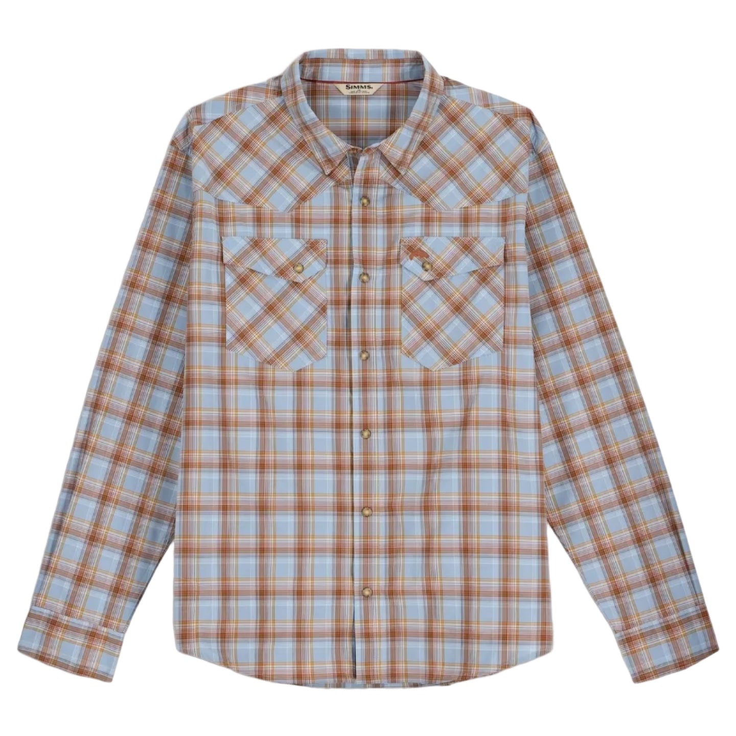 Simms Men’s Brackett Long-Sleeve Shirt Steel Blue front view