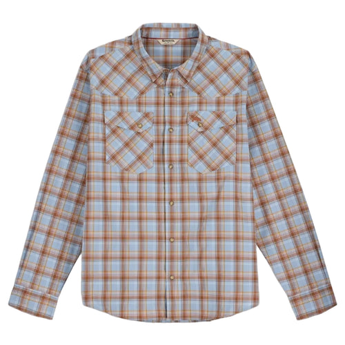Simms Men’s Brackett Long-Sleeve Shirt Steel Blue front view