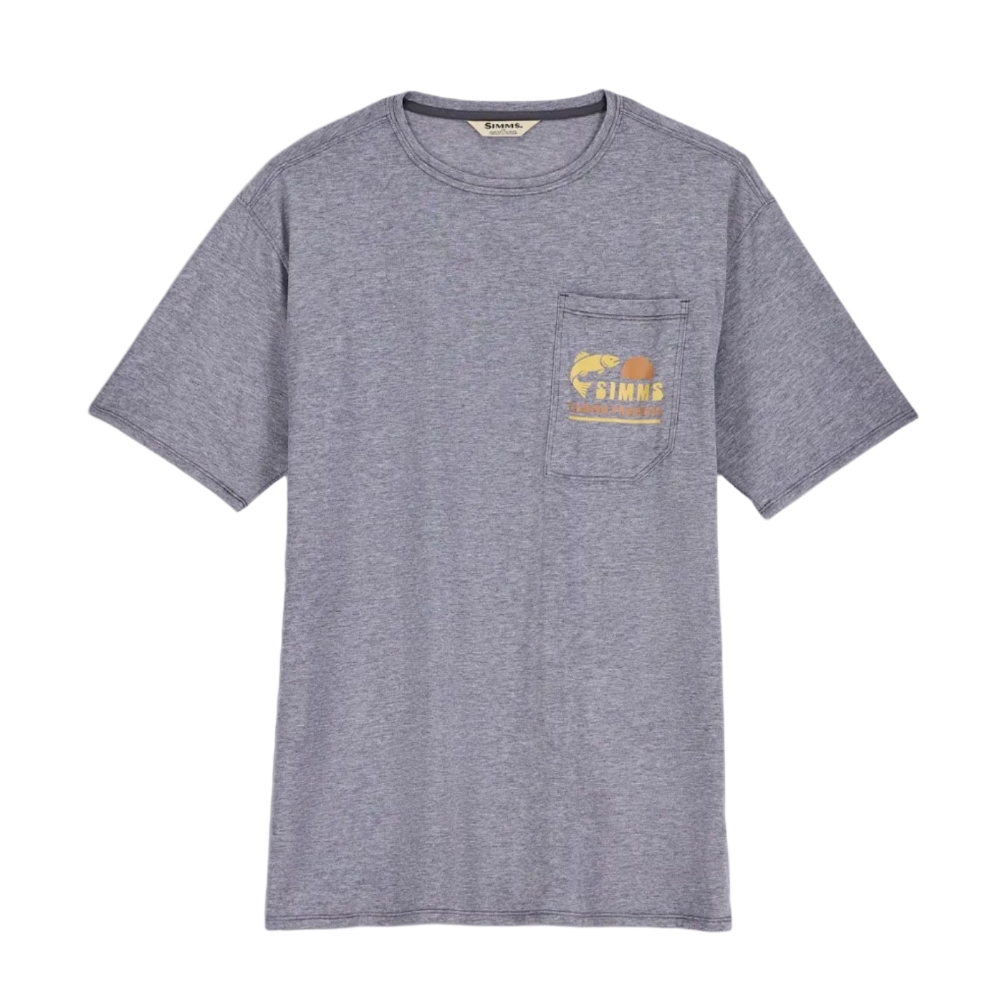 Simms Men’s Harbor Lightweight Pocket T-Shirt Tahitian Pearl Heather front view