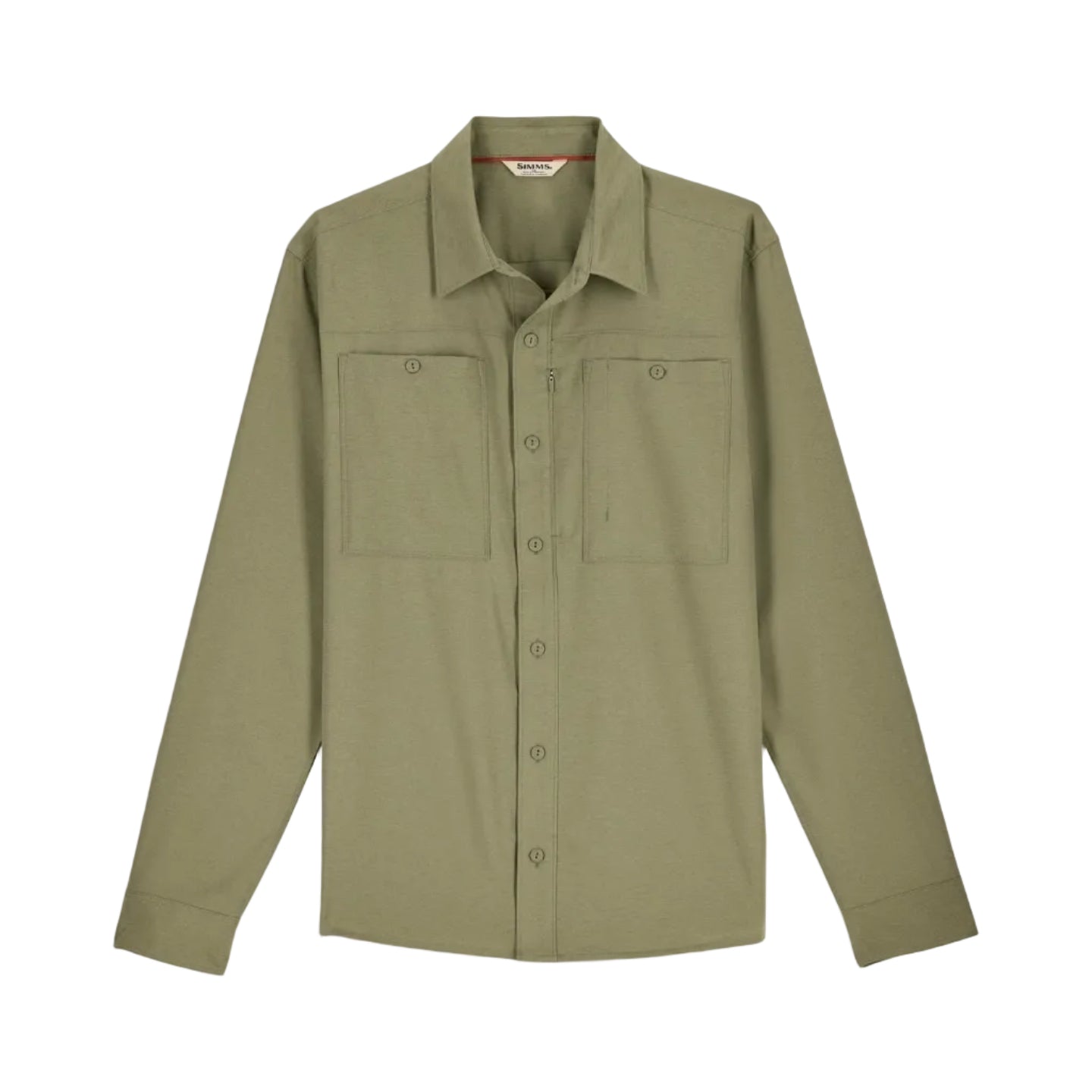 Simms Men’s Launch LS Shirt in Willow Heather front view