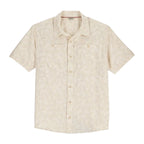 Simms Men’s Launch Short-Sleeve Shirt Palm Fish Line Parchment front view