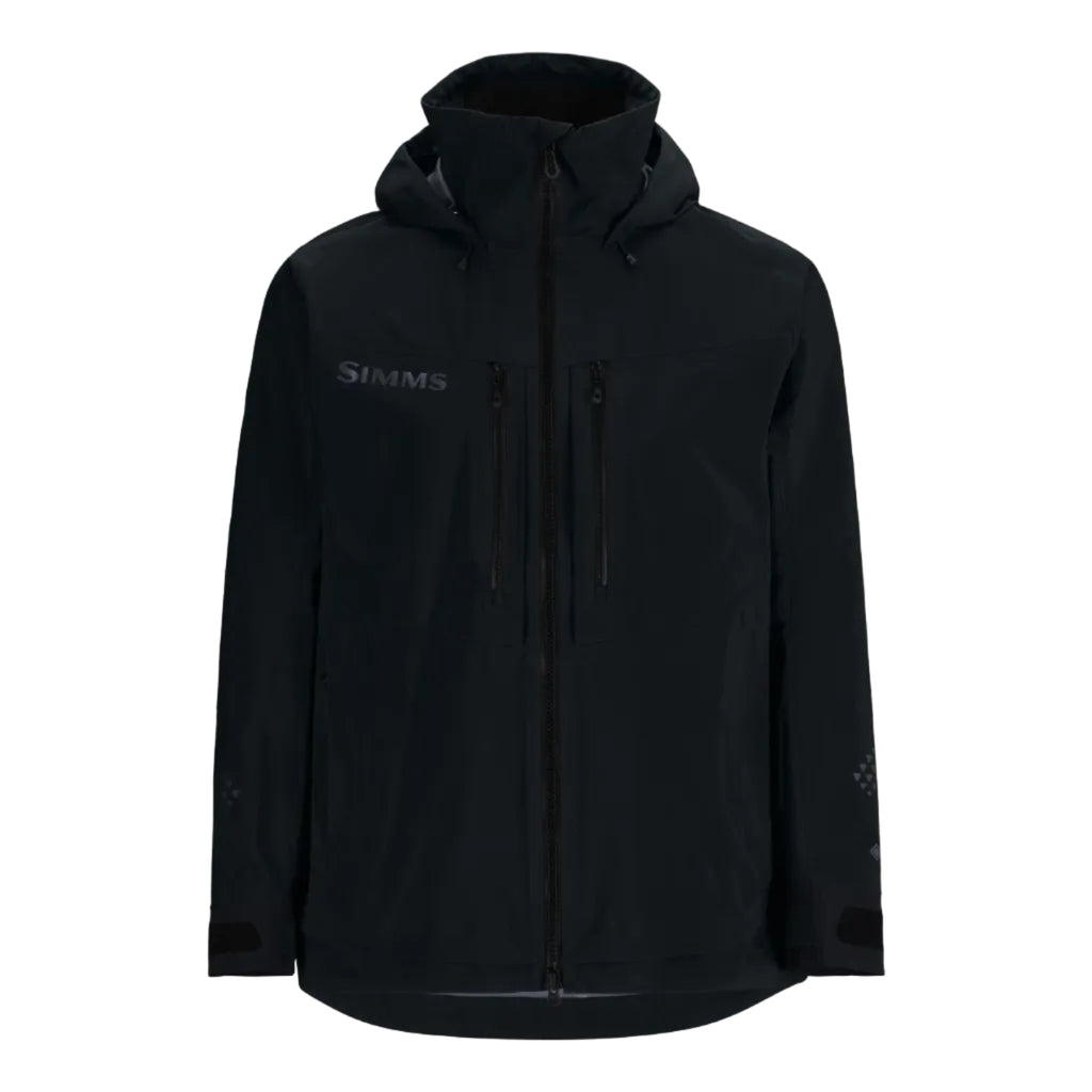 Simms Men’s ProDry Fishing Jacket in Black flat lay view