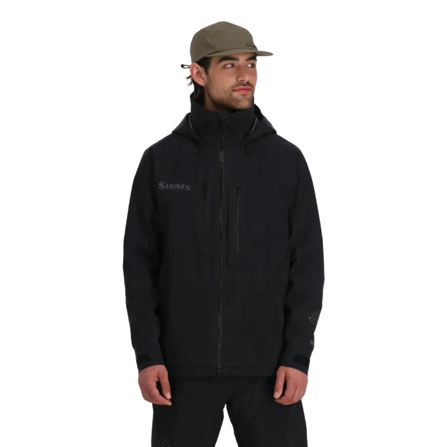 Simms Men’s ProDry Fishing Jacket in Black front view