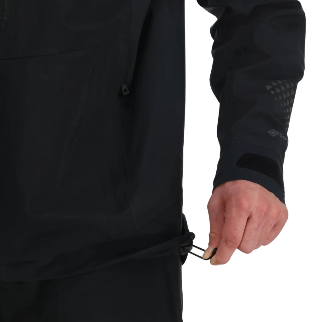 Simms Men’s ProDry Fishing Jacket in Black adjustable hem detail