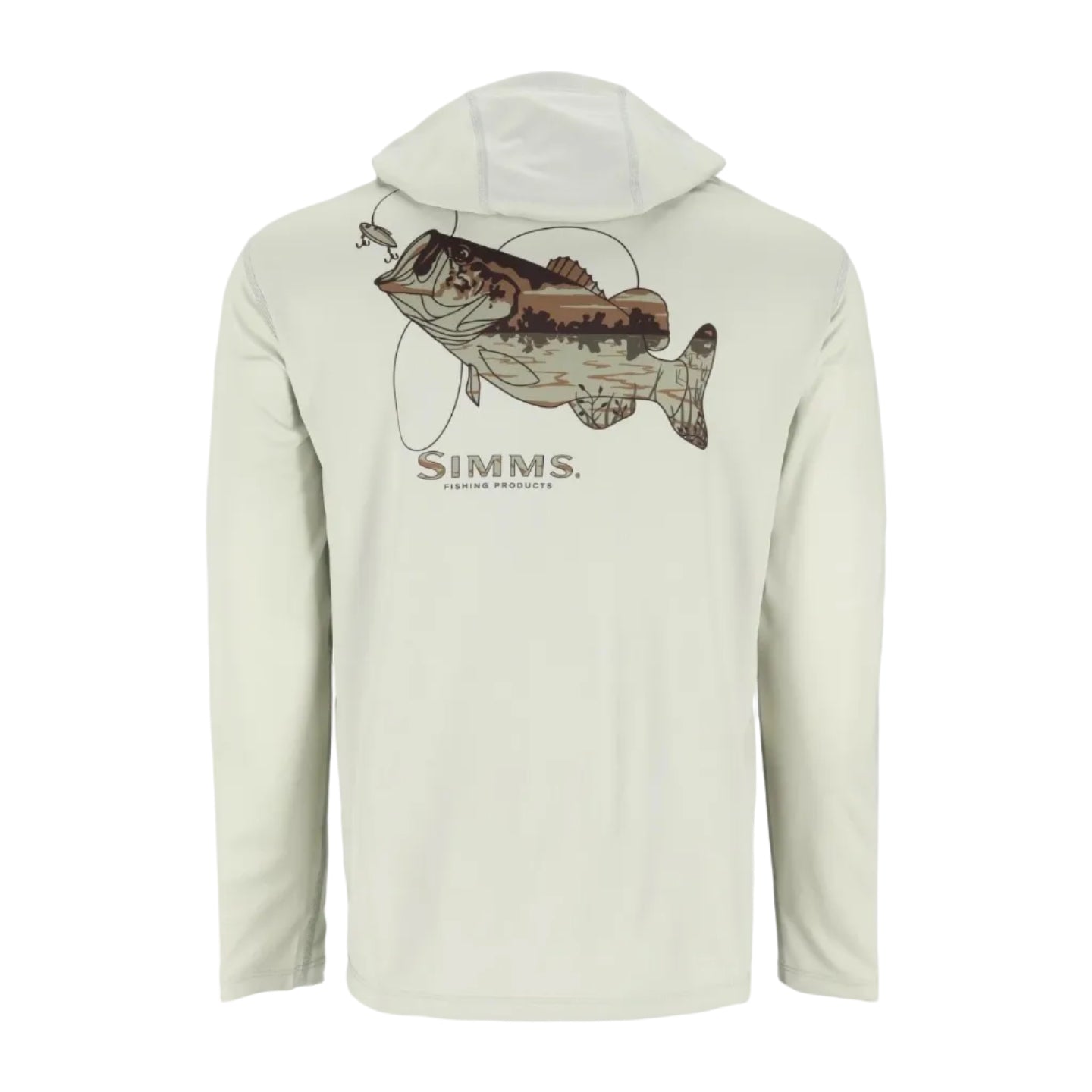 Simms Tech Hoody Artist Series Aspen Bass back graphic view