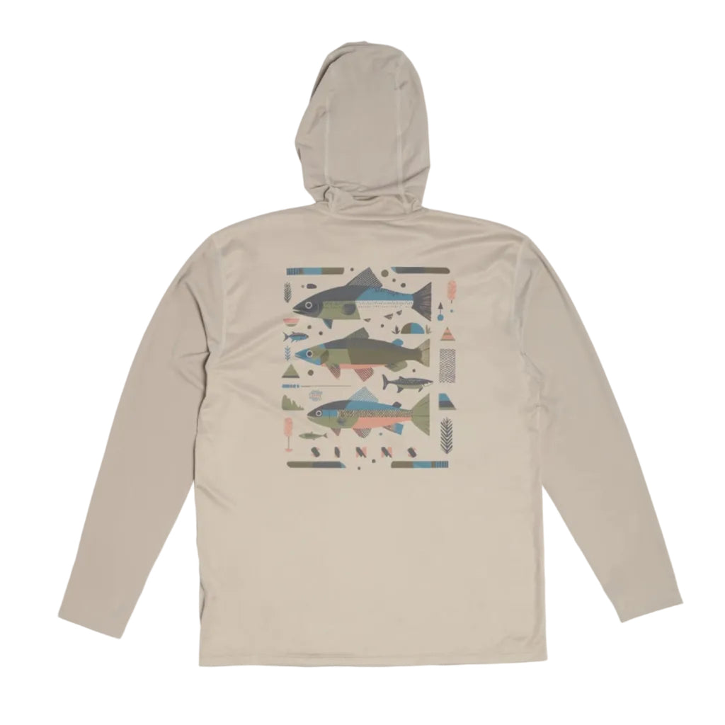 Simms Tech Hoody Artist Series Lunar Grey Char back view