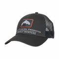 Simms Trout Icon Trucker Hat in Carbon front view