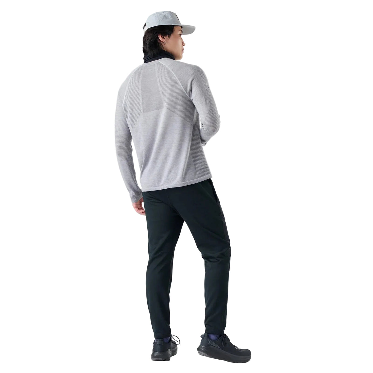 Back view of Smartwool Men’s Active Fleece Wind Pant in Black