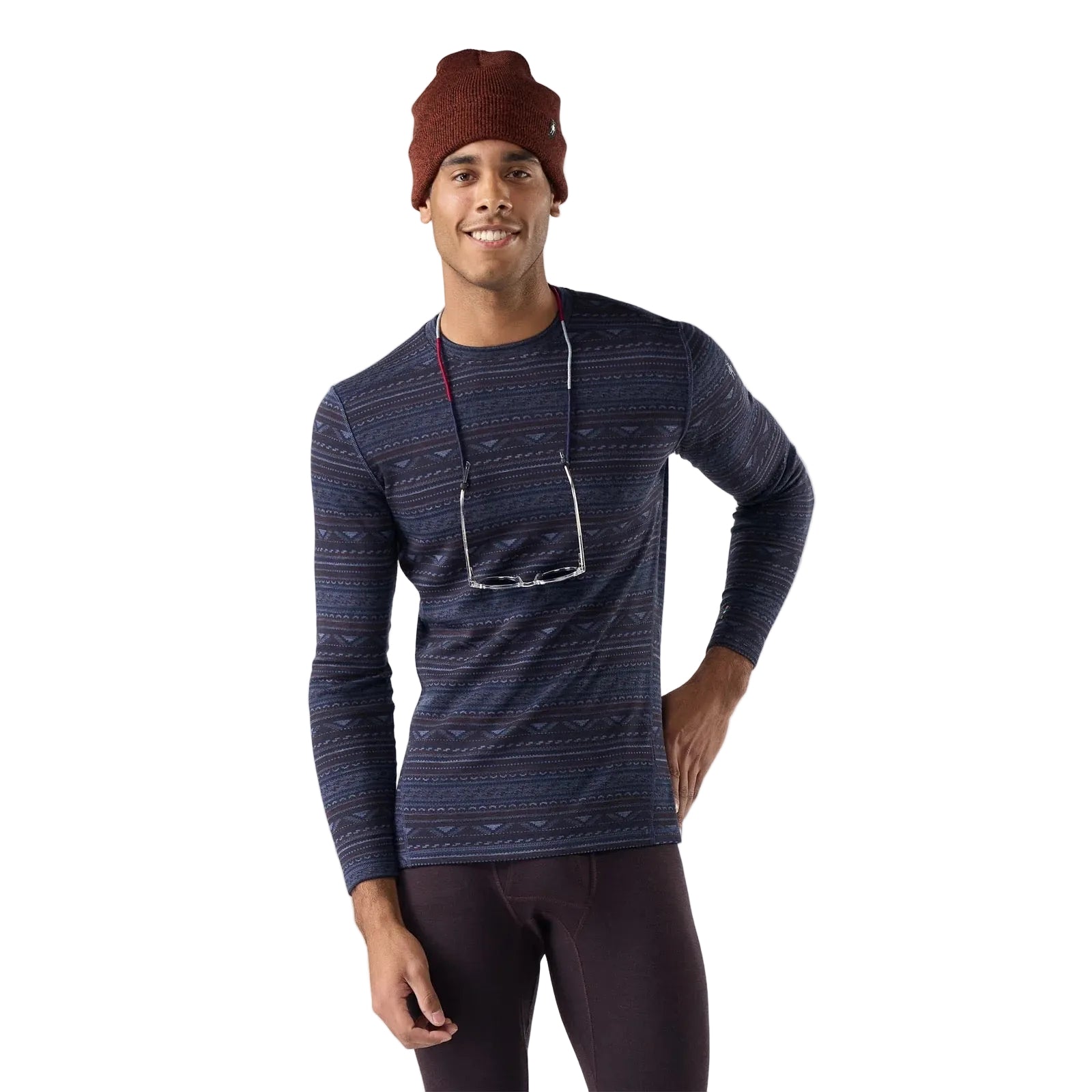 Smartwool Men’s Classic Thermal Merino Base Layer Crew in Nightfall Summit Soul front view