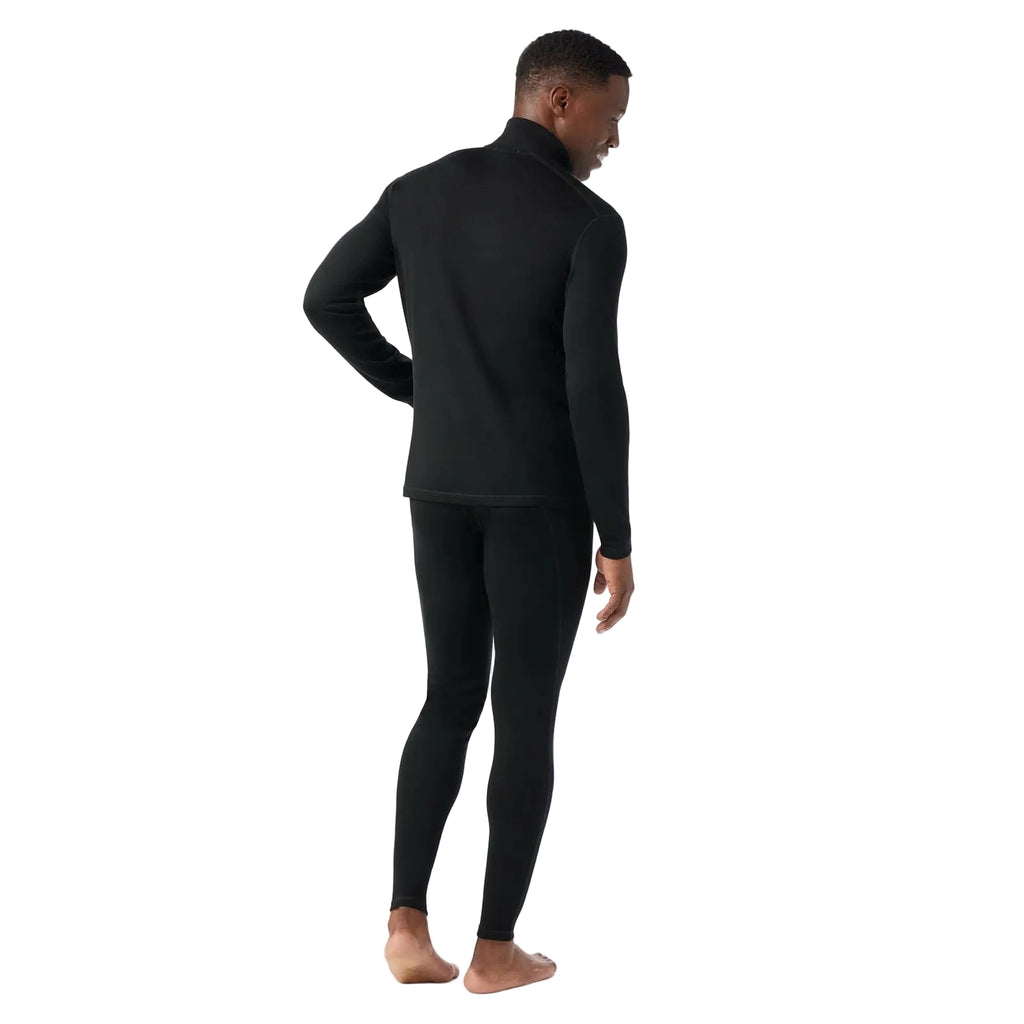 Smartwool Men’s Classic Thermal Merino Base Layer 1/4 Zip in Black back view
