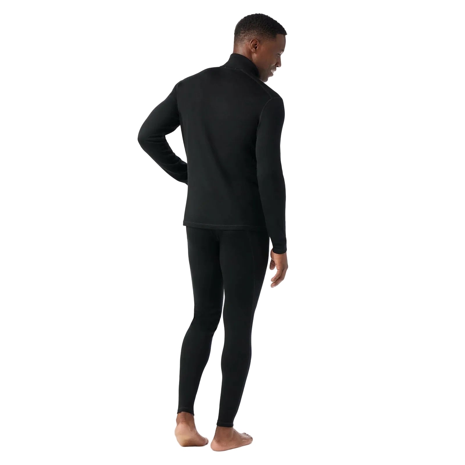 Smartwool Men’s Classic Thermal Merino Base Layer 1/4 Zip in Black back view