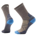 Front view of Smartwool Men’s Hike Light Cushion Crew Socks in Taupe-Laguna Blue