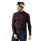Smartwool Men’s Intraknit Thermal Merino Base Layer 1/4 Zip in Dark Mink-Burnt Sienna front view