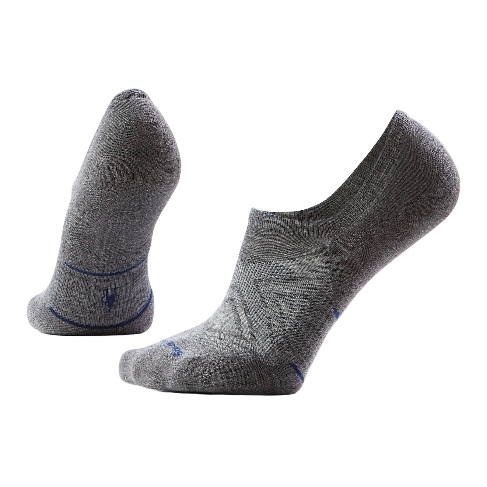 Smartwool Run Targeted Cushion No Show Socks in Medium Gray
