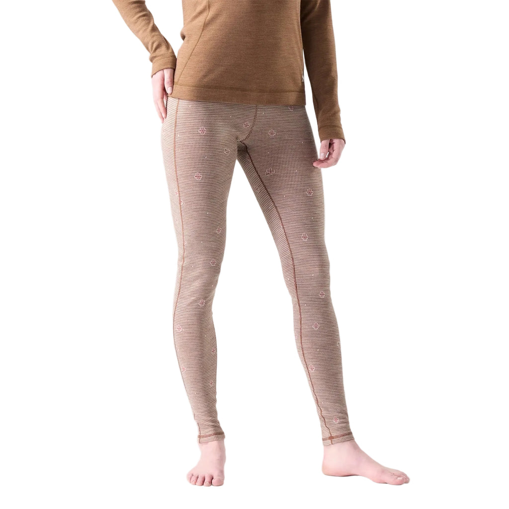 Smartwool Women's Classic Thermal Merino Base Layer Bottom in Almond Mini Meadow, front view