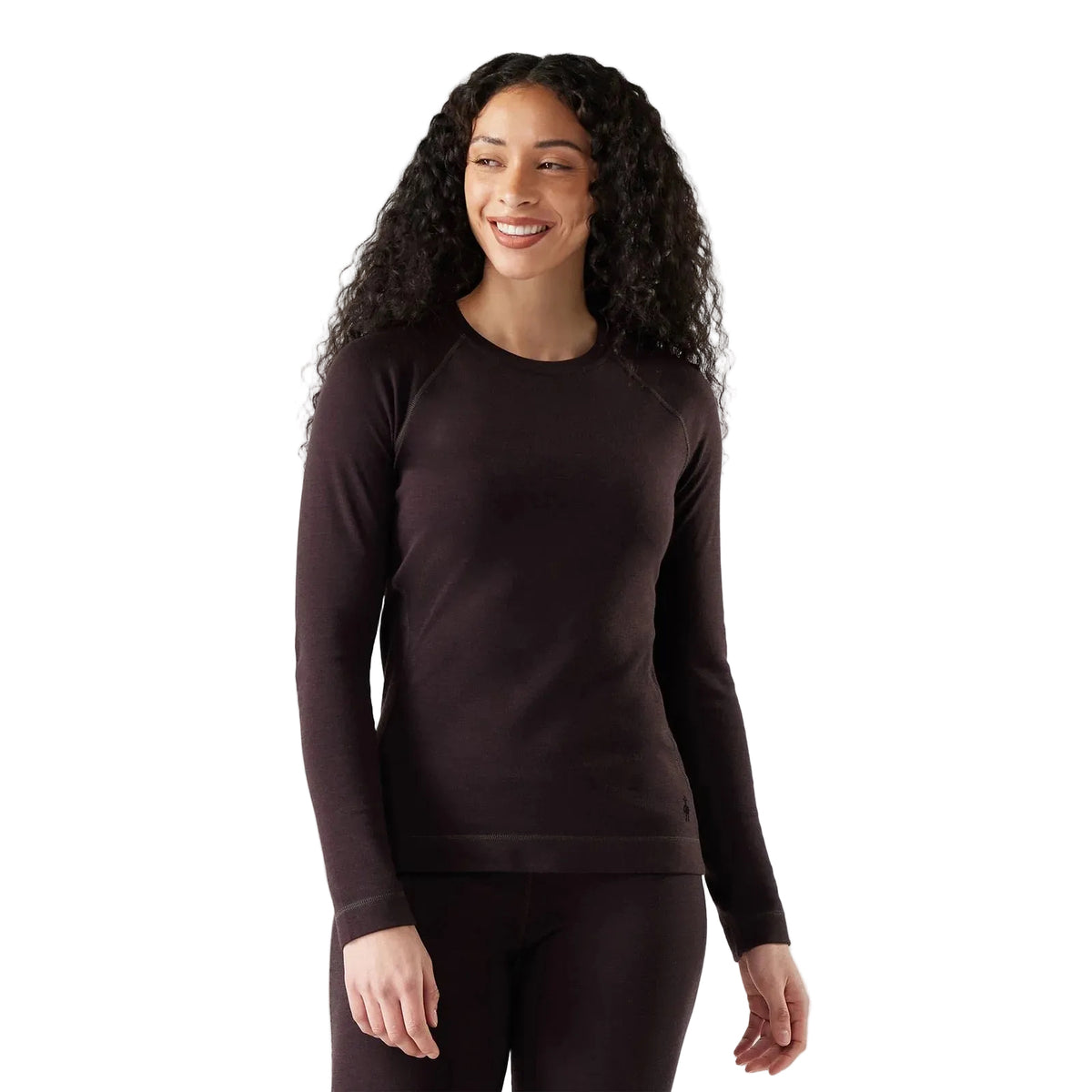 Smartwool Women's Classic Thermal Merino Base Layer Crew in Mink Heather, front view
