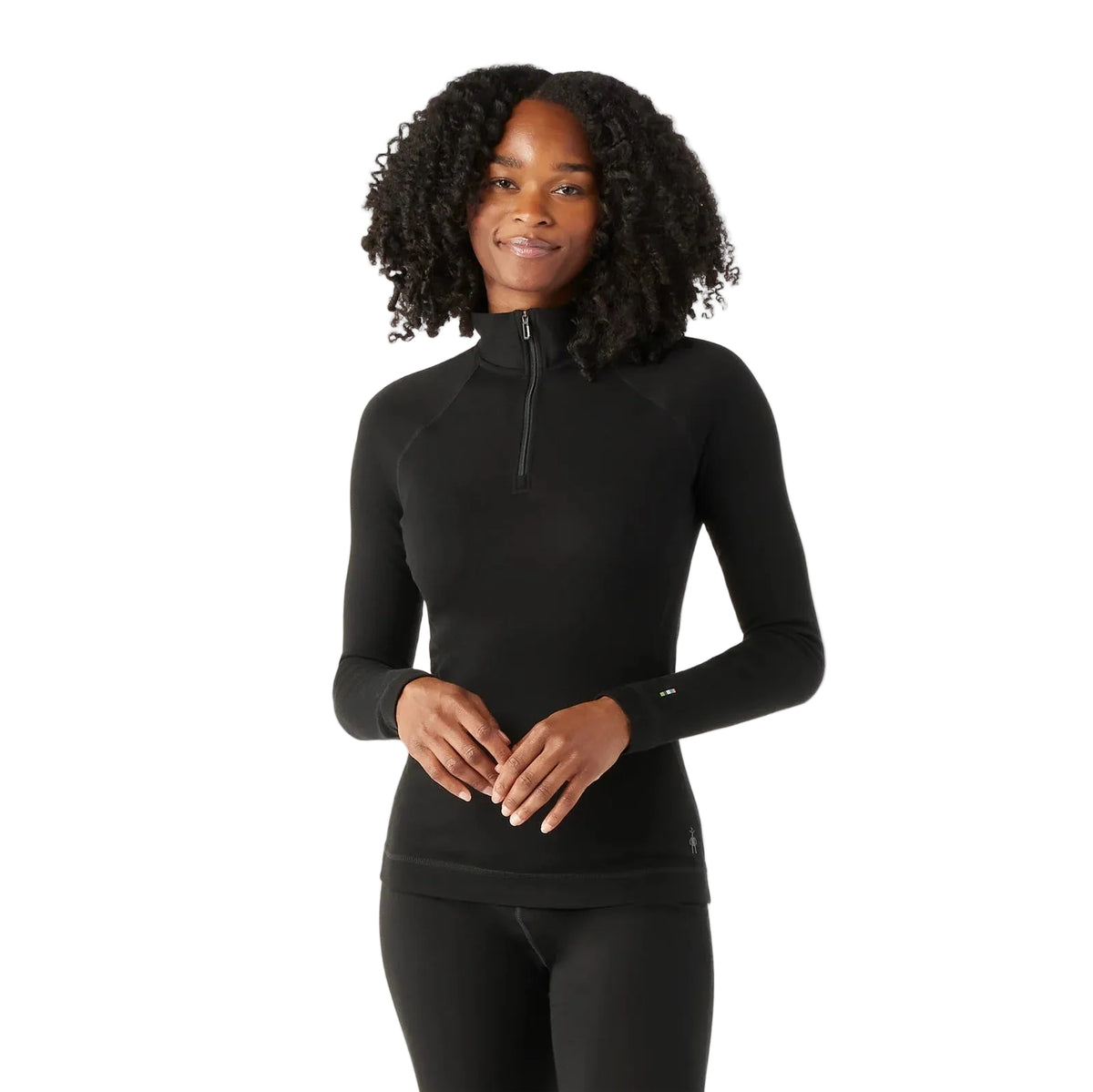 Smartwool Women's Classic Thermal Merino Base Layer 1/4 Zip in Light Gray Color Shift, back view