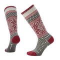Smartwool Women's Everyday Cozy Popcorn Snowflake Crew Socks in Ash showing the pair with textured snowflake knit design