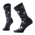 Pair of Smartwool Women’s Everyday Garden Gala Crew Socks in Charcoal, showing the floral knit design