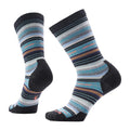 Pair of Smartwool Women’s Everyday Margarita Crew Socks in Dusty Teal, showing the striped knit design