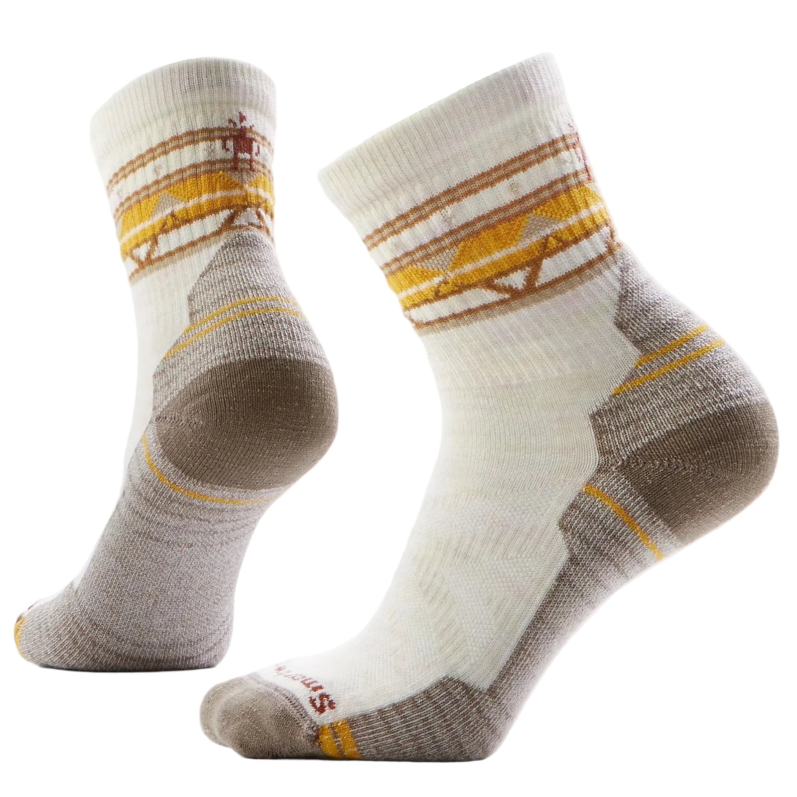 Smartwool Women’s Hike Light Cushion Zig Zag Valley Mid Crew Socks in Moonbeam