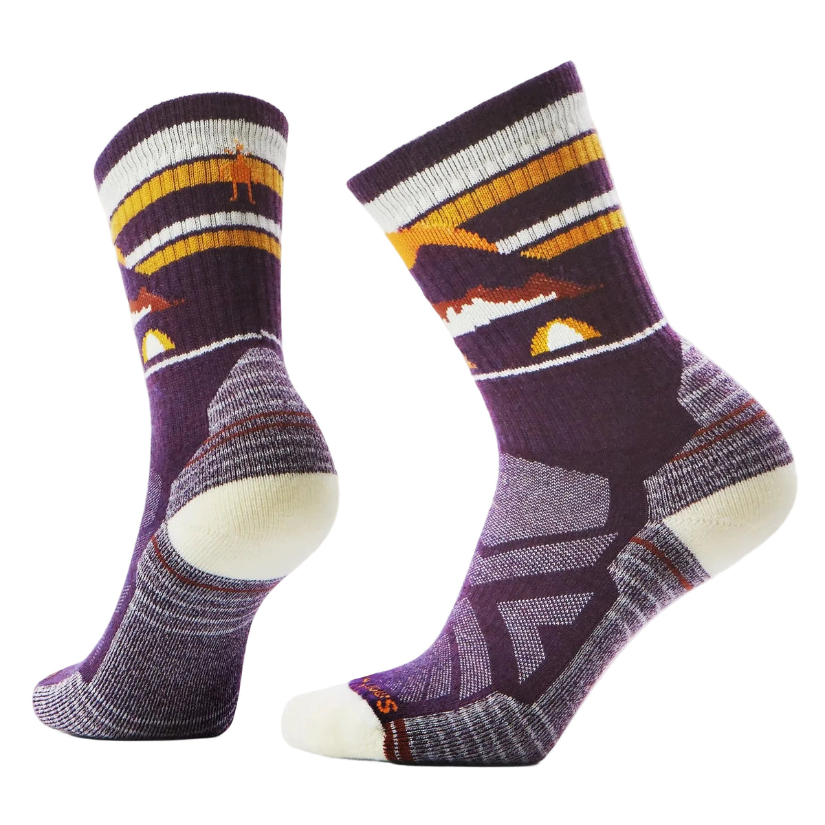Smartwool Women's Hike Mountain Moon Crew Socks in Purple Iris