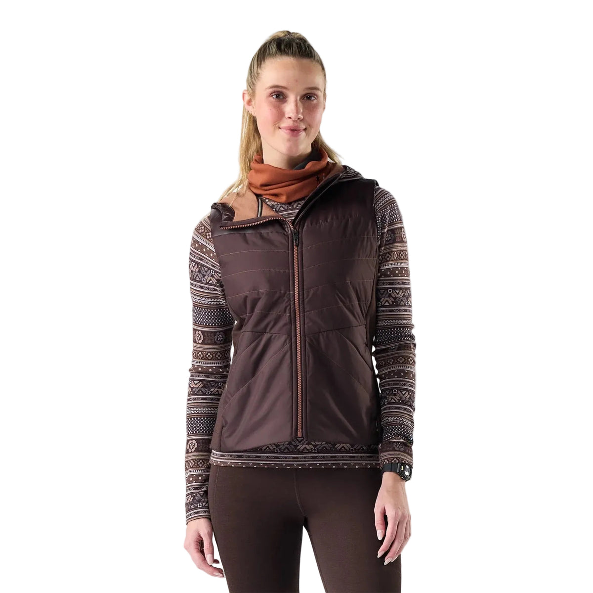 Smartwool Women's Smartloft Vest in Mink-Mocha, front view