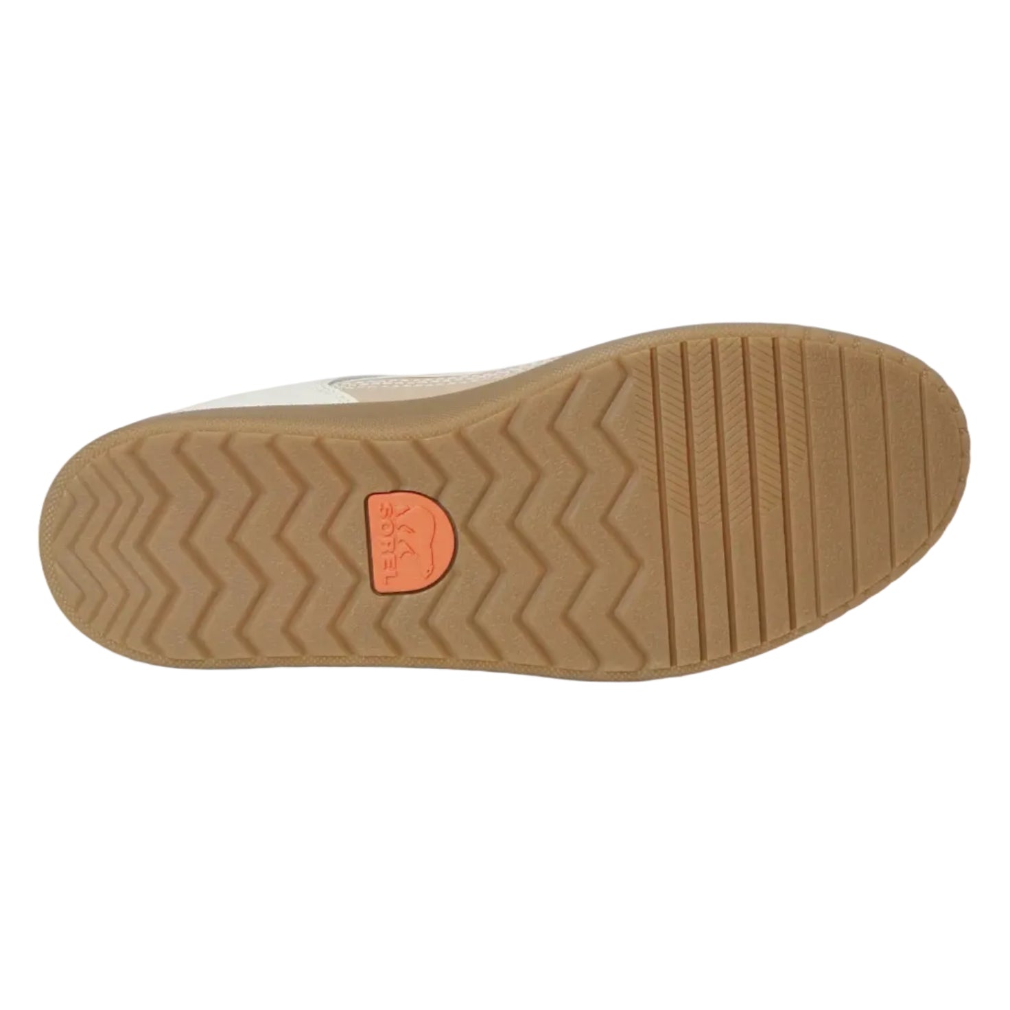 SOREL Women’s ONA Drift Sneaker in Sea Salt and Crimson Fire sole detail