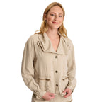 Oziel Twill Utility Jacket with Drawstring Collar