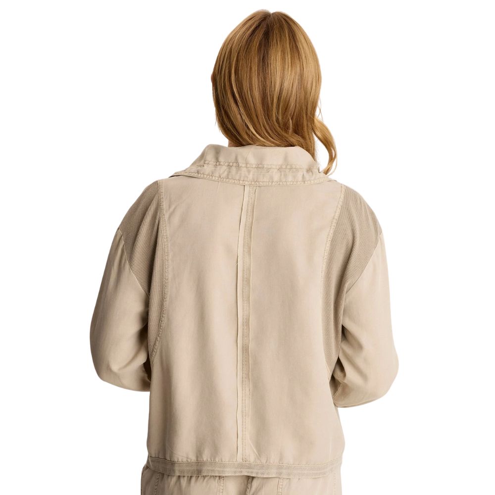 Oziel Twill Utility Jacket with Drawstring Collar