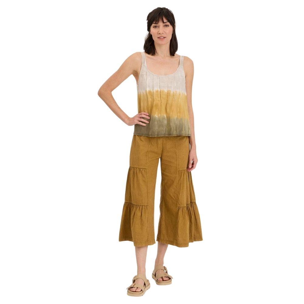 Linen Side-Tier Wide Leg Palazzo