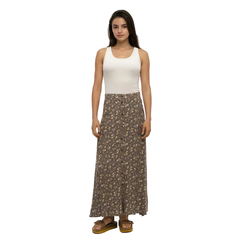tentree Ashland Skirt in Timber Scattered Floral front view