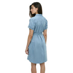 tentree Denim Tern Dress in Light Wash back view