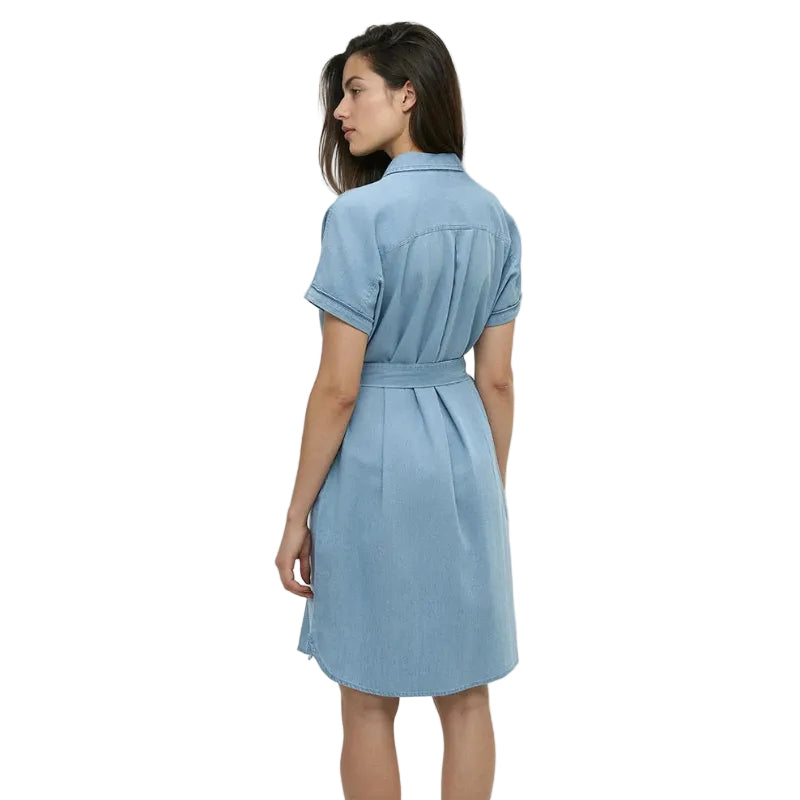 tentree Denim Tern Dress in Light Wash back view